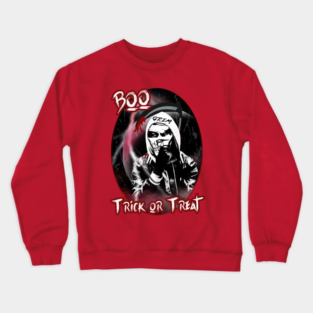 Boo Halloween Grim Reaper Crewneck Sweatshirt by By Diane Maclaine